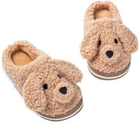 img 4 attached to Csfry Warm Plush Animal Slippers for Boys and Girls - Perfect for Winter Indoor Household Comfort