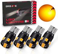 brishine 300lm canbus error free amber yellow led bulbs for 194 168 2825 192 w5w t10 🔆 - extremely bright 9-smd 2835 chipsets for side marker turn signal blinker map door parking lights (pack of 4) logo