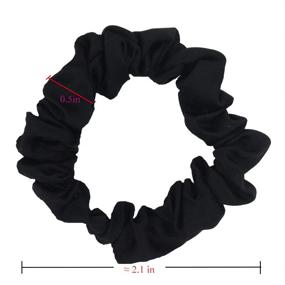img 2 attached to SUSULU Set of 24 Black Satin Hair Scrunchies for Women - Elastic Hair Ties, 🎀 Small Hair Bobbles, Fabric Hair Bands, Ponytail Holder - Girls Hair Accessories: A Stylish and Versatile Collection