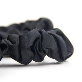 img 3 attached to SUSULU Set of 24 Black Satin Hair Scrunchies for Women - Elastic Hair Ties, 🎀 Small Hair Bobbles, Fabric Hair Bands, Ponytail Holder - Girls Hair Accessories: A Stylish and Versatile Collection