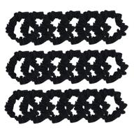 susulu set of 24 black satin hair scrunchies for women - elastic hair ties, 🎀 small hair bobbles, fabric hair bands, ponytail holder - girls hair accessories: a stylish and versatile collection logo