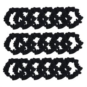 img 4 attached to SUSULU Set of 24 Black Satin Hair Scrunchies for Women - Elastic Hair Ties, 🎀 Small Hair Bobbles, Fabric Hair Bands, Ponytail Holder - Girls Hair Accessories: A Stylish and Versatile Collection