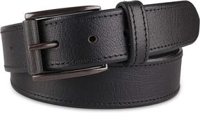 img 3 attached to 👞 Versatile Men's Casual Grain Leather Roller Buckle Belt Accessories