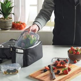 img 3 attached to 8-Piece Insulated Lunch Box Set with Glass Food Containers and Ice Pack – Ideal Lunch Bag for Women and Men at Office Work