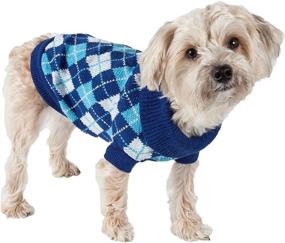 img 4 attached to 🐾 Stylish Argyle Ribbed Sweater: A Fashionable Pet Must-Have