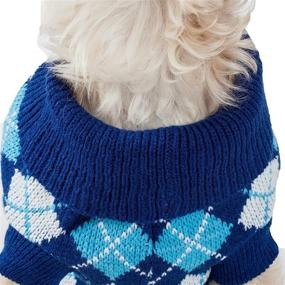 img 2 attached to 🐾 Stylish Argyle Ribbed Sweater: A Fashionable Pet Must-Have