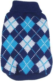 img 1 attached to 🐾 Stylish Argyle Ribbed Sweater: A Fashionable Pet Must-Have