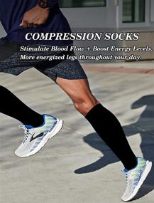 img 2 attached to 🧦 Compression Socks (4 Pairs) for Women & Men Circulation - Best Support for Nurses, Running, Hiking, Medical, Travel, Pregnancy