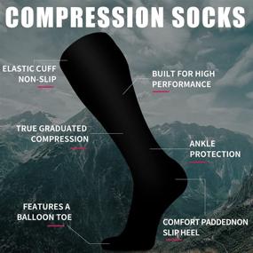 img 1 attached to 🧦 Compression Socks (4 Pairs) for Women & Men Circulation - Best Support for Nurses, Running, Hiking, Medical, Travel, Pregnancy