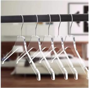 img 1 attached to Clear Acrylic Hangers - Premium Quality, Swivel Hook, Luxurious Look and Feel (Clear - Shirt, 5)