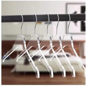 img 2 attached to Clear Acrylic Hangers - Premium Quality, Swivel Hook, Luxurious Look and Feel (Clear - Shirt, 5)