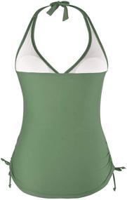 img 2 attached to Купальник Mycoco Shirred Tankini 12 для женщин, одежда и купальники с покрытием