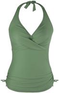 купальник mycoco shirred tankini 12 для женщин, одежда и купальники с покрытием логотип