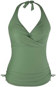 img 4 attached to Купальник Mycoco Shirred Tankini 12 для женщин, одежда и купальники с покрытием