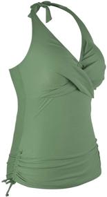 img 3 attached to Купальник Mycoco Shirred Tankini 12 для женщин, одежда и купальники с покрытием