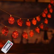 🎃 illuminew 30 led halloween skull string lights: 8 modes fairy lights with remote for outdoor indoor party bar halloween decoration логотип