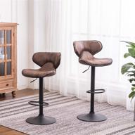 roundhill furniture masaccio weathered brown upholstery airlift adjustable swivel barstool with chrome base - set of 2: stylish and functional barstools for comfortable and chic seating logo