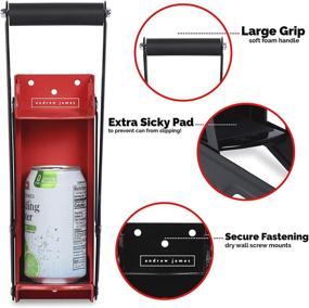 img 2 attached to 🧲 Andrew James Heavy Duty Can Crusher - Wall-Mounted for 12 oz and 16 oz Cans - Crushes Soda, Beer, Pop Cans - Recycling Aluminum Cans for Eco-Friendly Living (Red)