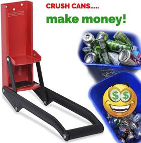 img 1 attached to 🧲 Andrew James Heavy Duty Can Crusher - Wall-Mounted for 12 oz and 16 oz Cans - Crushes Soda, Beer, Pop Cans - Recycling Aluminum Cans for Eco-Friendly Living (Red)