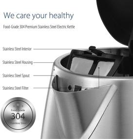 img 2 attached to COMFEE' Stainless Steel Cordless Electric Kettle: Fast Boil, LED Light, Auto Shut-Off, 1.7L Capacity