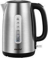 comfee' stainless steel cordless electric kettle: fast boil, led light, auto shut-off, 1.7l capacity логотип