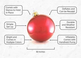 img 1 attached to 🎅 Elf Logic 30” Yardament Decoration - Oversized Inflatable Christmas Ornament for Outdoor Use - Festive Christmas Yard Décor (Red)