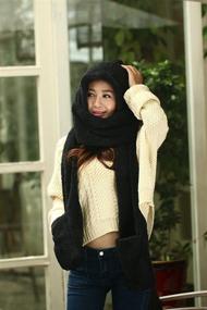 img 2 attached to Maleroads Hooded Mittens Neckwarmer Thicker Women's Accessories