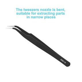 img 2 attached to 🔧 6 Piece Precision Tweezers Set - Industrial, Craft, and Laboratory Stainless Steel Kit for Electronics, Jewelry-Making, Soldering, and More