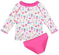 👙 xiaofeiguo girls swimsuit rash guard: long sleeve one-piece beach wear for girls - quick-dry & upf 50+, sizes 6m-11y logo