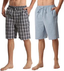 img 4 attached to Cotton Pajama Shorts Drawstring Pockets