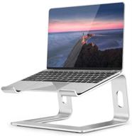 niceao aluminum laptop stand - ergonomic notebook holder for desk, compatible 📱 with macbook air pro/lenovo/dell/hp & more - 10-16 inch pc notebook riser, silver logo