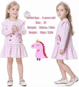 img 3 attached to VASCHY Girls' Clothing: Unicorn Pattern Dresses for Toddlers