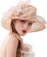 👒 oridoor women’s organza church kentucky derby tea party wedding fascinator hat: stylish uv-anti wide brim sun protection logo