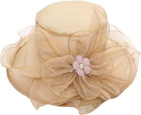 img 3 attached to 👒 ORIDOOR Women’s Organza Church Kentucky Derby Tea Party Wedding Fascinator Hat: Stylish UV-Anti Wide Brim Sun Protection