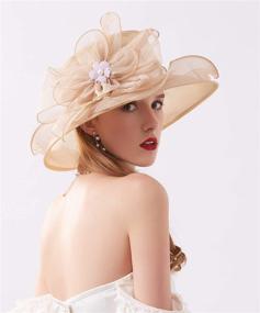 img 1 attached to 👒 ORIDOOR Women’s Organza Church Kentucky Derby Tea Party Wedding Fascinator Hat: Stylish UV-Anti Wide Brim Sun Protection