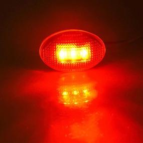 img 3 attached to 🚛 KEING фары LED для крыла кузова с двойной кабиной, боковой маркер для Ford 1999-2020 F250 F350 F450 F550 (2 красный + 2 янтарный)