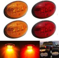 🚛 keing фары led для крыла кузова с двойной кабиной, боковой маркер для ford 1999-2020 f250 f350 f450 f550 (2 красный + 2 янтарный) логотип