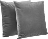 🔥 cozy up with amazon basics 2-pack velvet fleece decorative throw pillows - 18" square, dark grey for ultimate comfort! logo