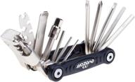 eyezoff folding bicycle multi tool - 18 functions (black/silver) logo