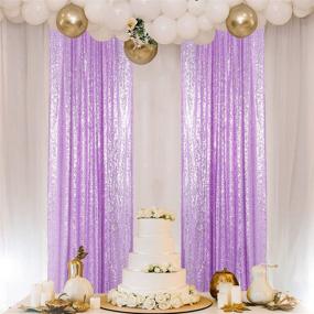 img 1 attached to Lavender Sequin Curtains 2 Panels 2FTx8FT Baby Shower Backdrop Lilac Glitter Backdrop Sequin Backdrop For Wedding