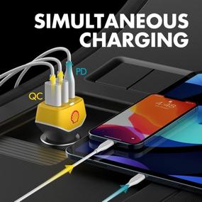 img 3 attached to 🔌 Power Up Your Devices On the Go with Shell USB C Car Charger - 44W 3-Port for Tablets, iPhones, and More!