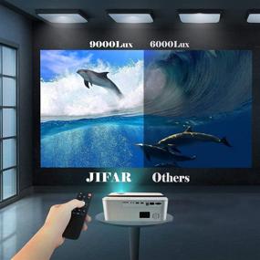 img 3 attached to 📽️ High-Brightness 9000 Lux Native 1080p Projector with Bag and 4k Support, Perfect for Outdoor Movies on a 450" Display. Features Dolby & Zoom, Compatible with TV Stick, HDMI, VGA, USB, Smartphone, PC. (White)