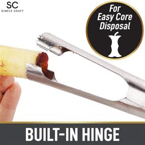 img 1 attached to Simple Craft Apple Corer - Stainless Steel Core Remover for Apples & Pears- Red