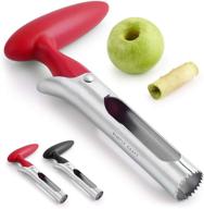 simple craft apple corer - stainless steel core remover for apples & pears- red logo