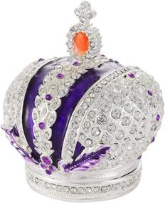 img 3 attached to 🎁 QIFU Hand Painted Silver Crown Style Trinket Box: Exquisite Gift for Families with Hinged Design