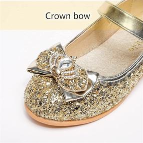 img 2 attached to Toddler Princess Toddlers Rhinestone Ballerina（Gold Girls' Shoes and Flats