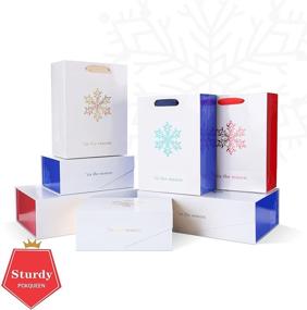 img 2 attached to Premium Collapsible Christmas Gift Boxes with Magnetic Closure - PACKQUEEN 2 Holiday Gift Boxes, 9.5x7x4 Inches, Sturdy & Stylish - Perfect for Gift Packaging (Red Snowflake Pattern Included)