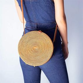 img 1 attached to 👜 Women's Handmade Rattan Bags - Stylish Handbags, Wallets, and Crossbody Bags for Women