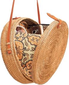 img 3 attached to 👜 Women's Handmade Rattan Bags - Stylish Handbags, Wallets, and Crossbody Bags for Women