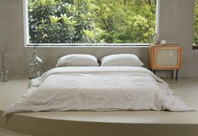 img 3 attached to Premium TOSMO Linen Duvet Cover Set: 100% French Flax Natural Linen Bedding, Queen Size with 2 Pillowcases - Buy Now!